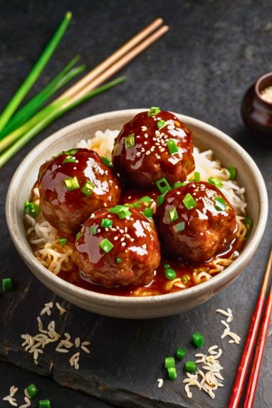 Crockpot Chinese Meatballs