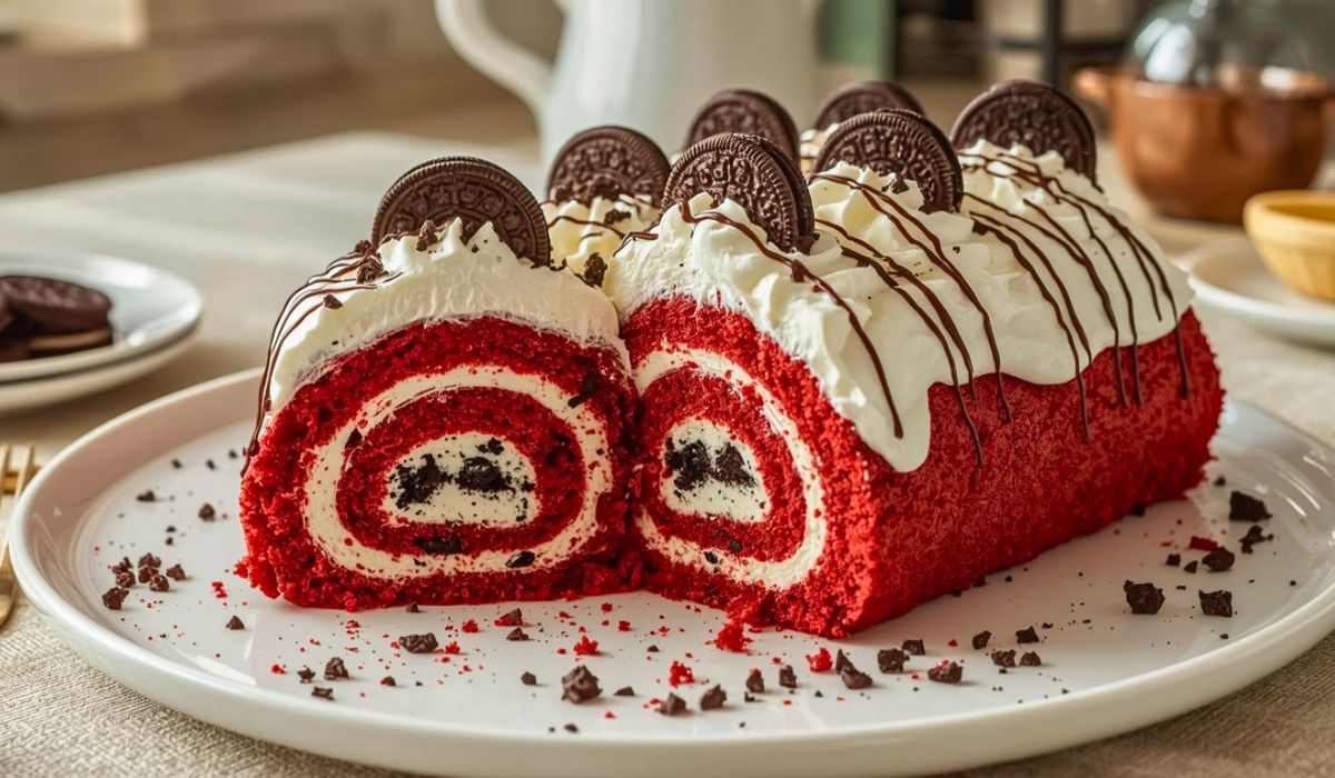 Red Velvet Oreo Cake Roll Explosion Recipe