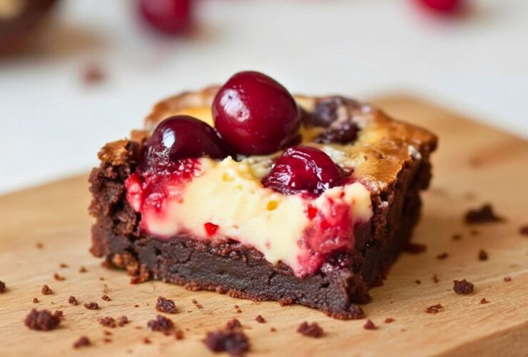 Cherry Cheesecake Brownies with Fresh Cherries Recipe