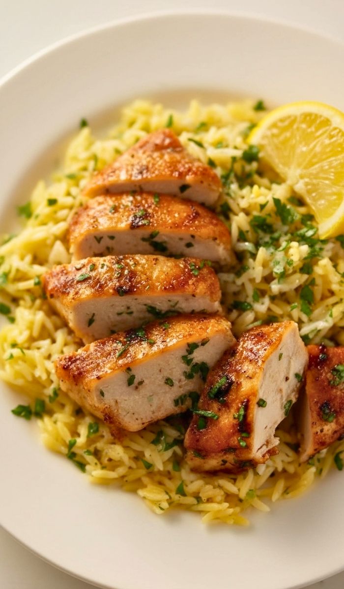 Ina Garten Crispy Chicken with Lemon Orzo Recipe