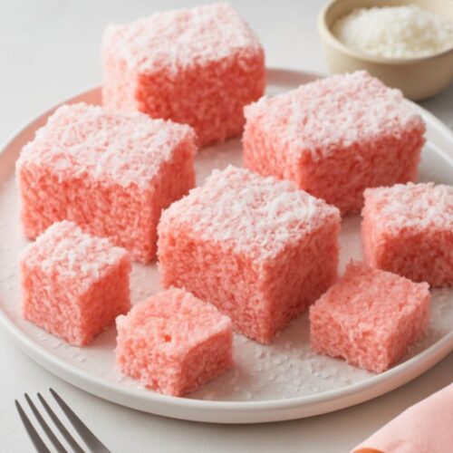Pink Coconut Snowball Cake Bars Recipe