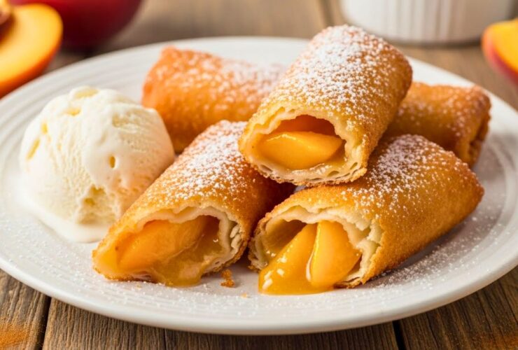 Peach Cobbler Egg Rolls Recipe