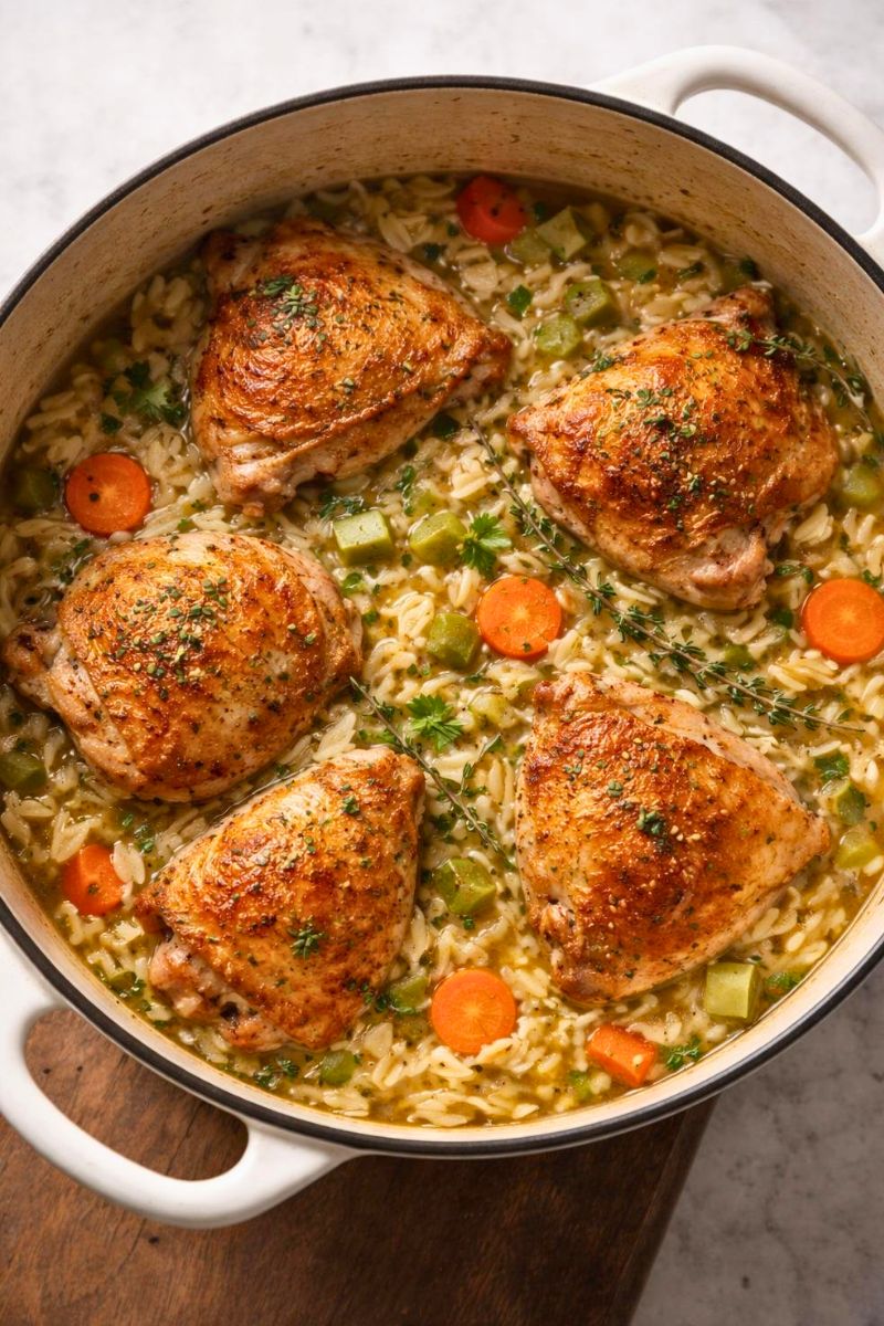 Ina Garten Chicken in a Pot with Orzo Recipe