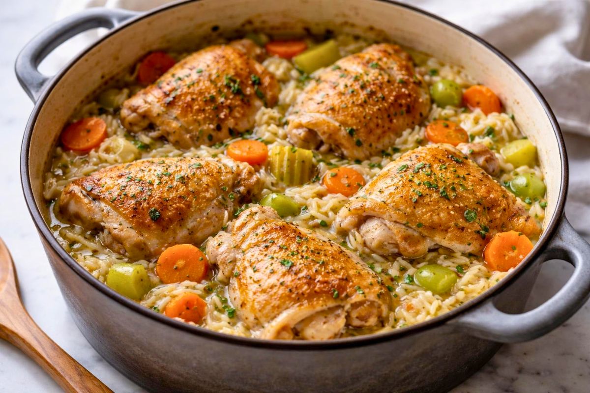 Ina Garten Chicken in a Pot with Orzo Recipe