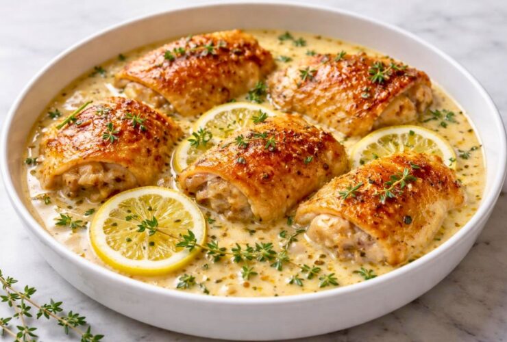 Ina Garten Creamy Chicken Thighs with Lemon and Thyme Recipe