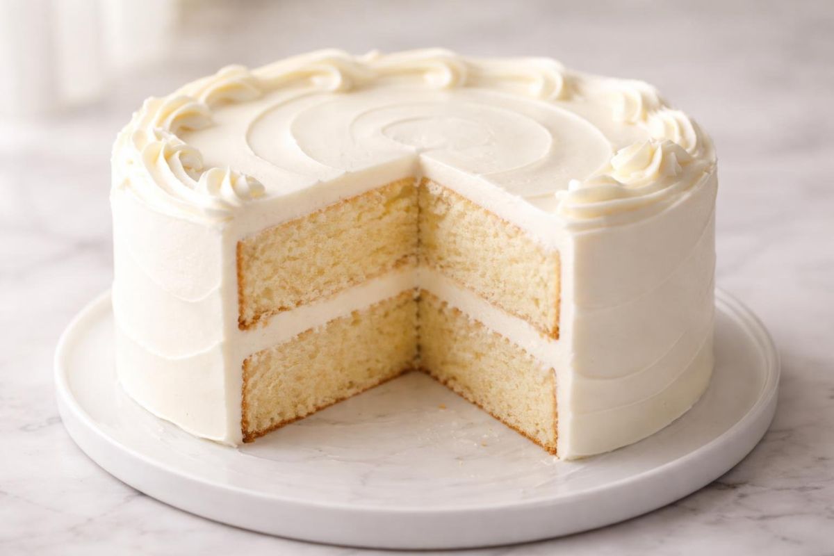 Ina Garten Vanilla Cake with Buttercream Frosting Recipe