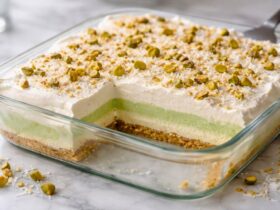 Creamy Coconut Pistachio Pudding Cake Recipe