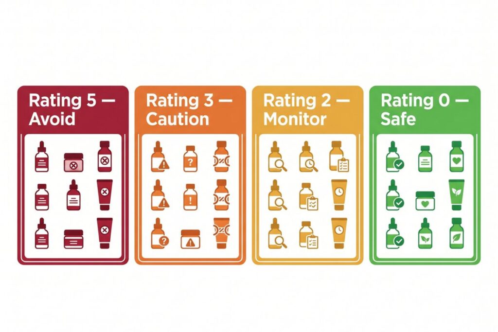 Full comedogenic ingredients list ratings