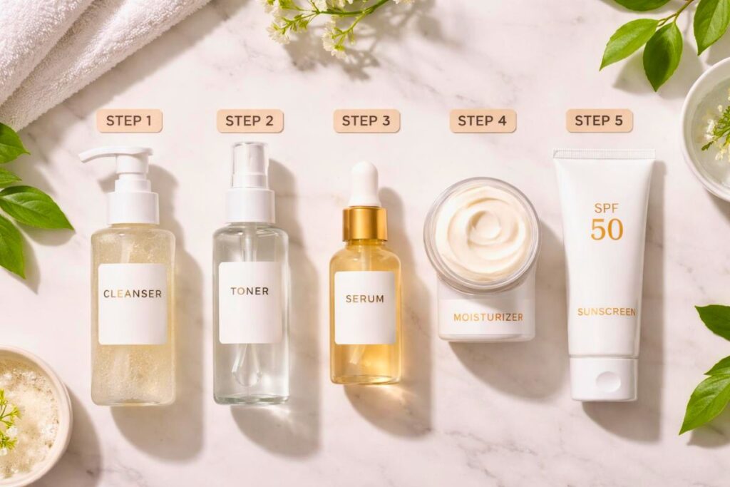 Non-comedogenic skincare routine steps