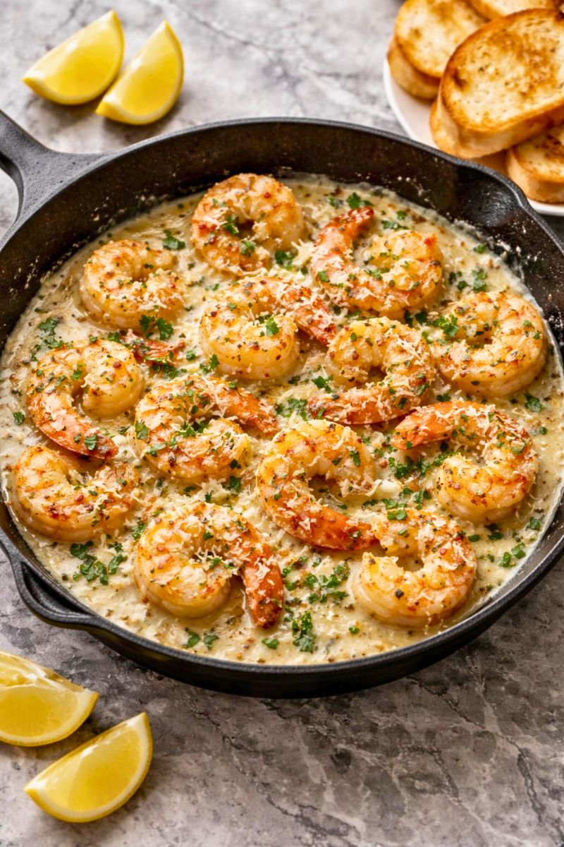 Ruth’s Chris Garlic Parmesan Shrimp Skillet Recipe