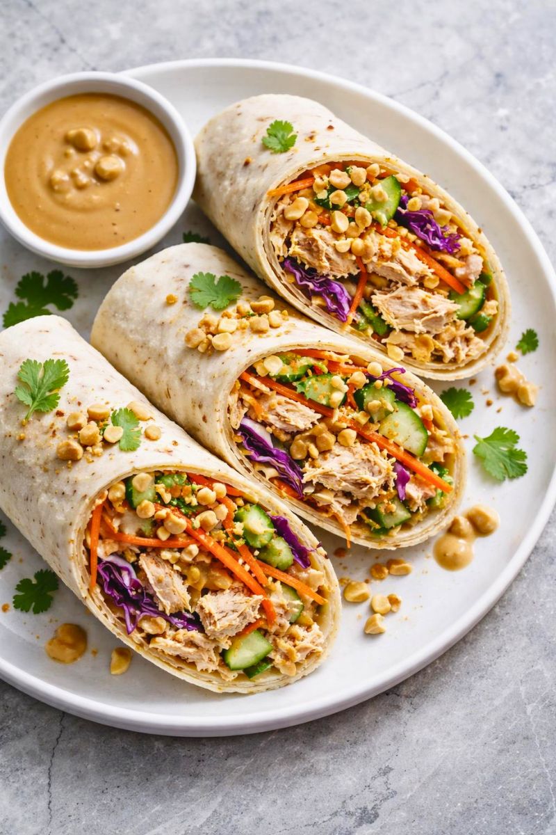 Thai Peanut Chicken Wraps Recipe