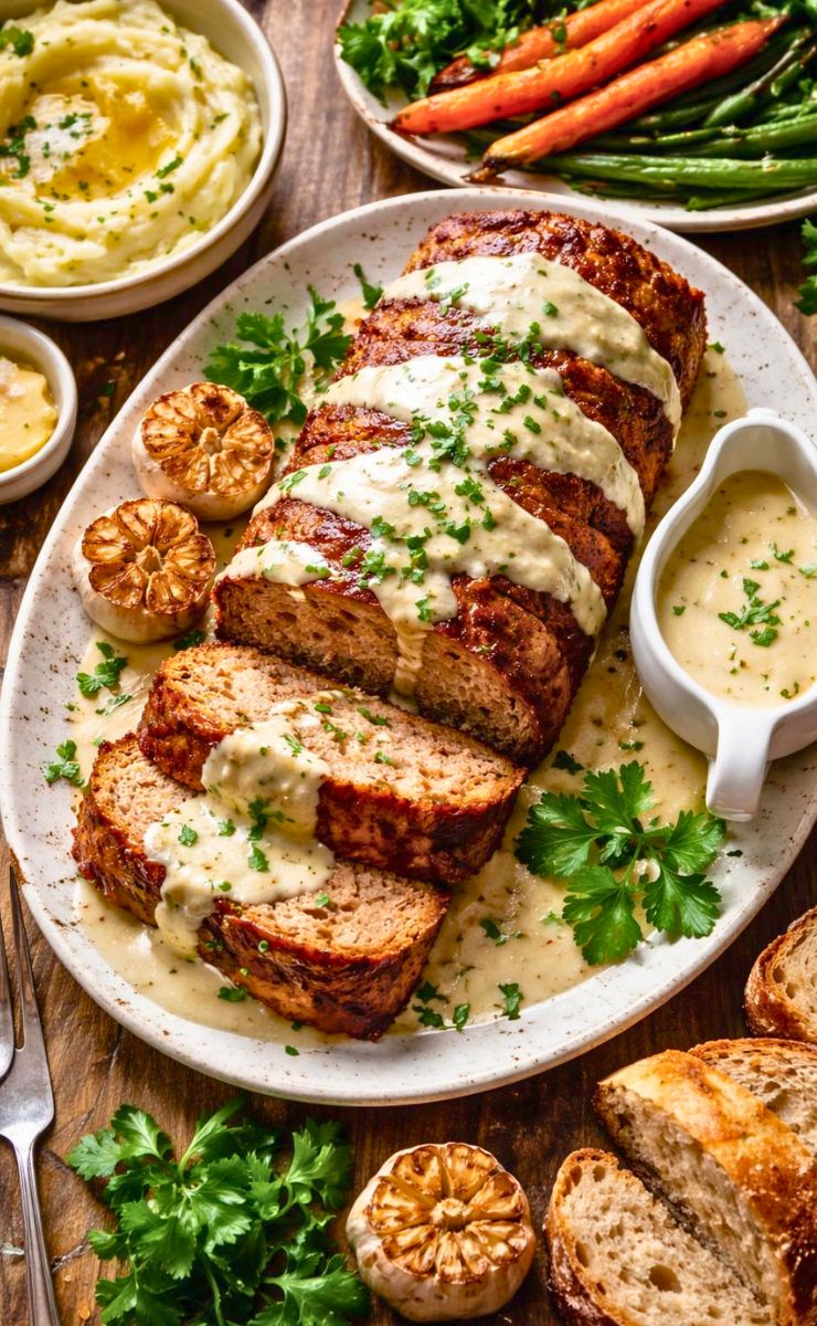 Ina Garten Meatloaf with Garlic Sauce