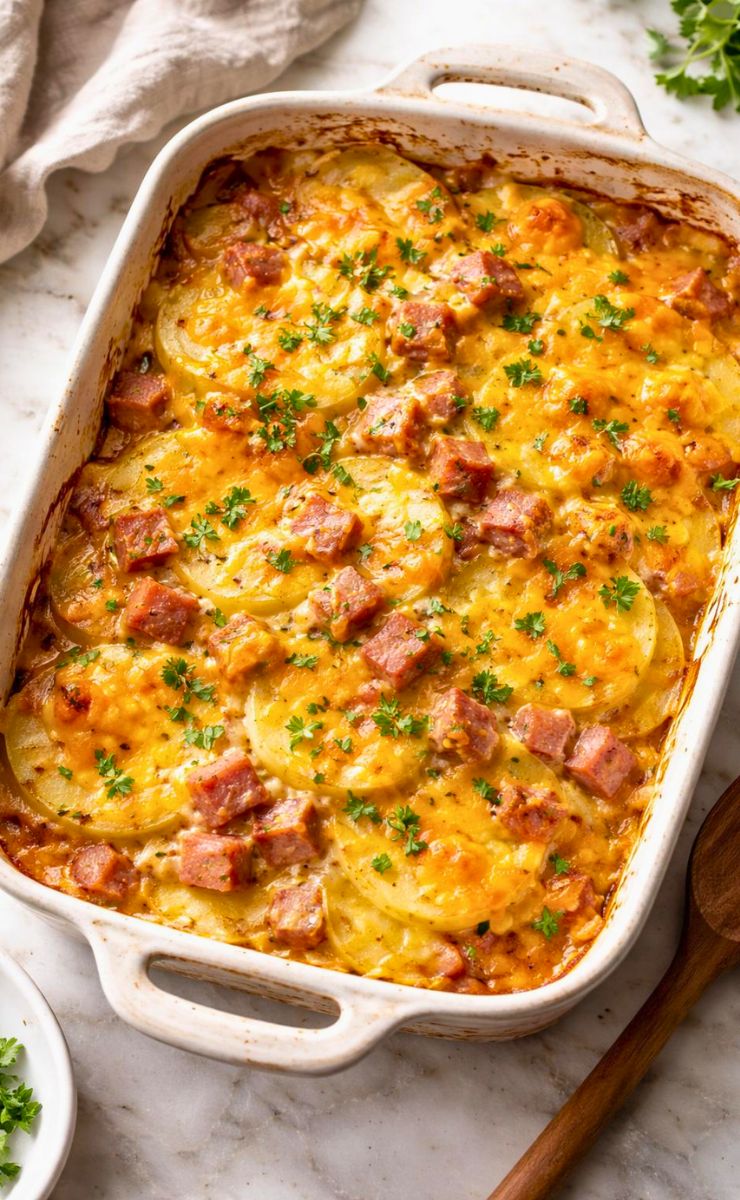Homemade Crockpot Ham Scalloped Potatoes Recipe