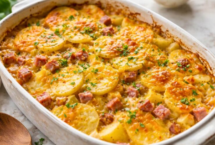 Homemade Crockpot Ham Scalloped Potatoes Recipe