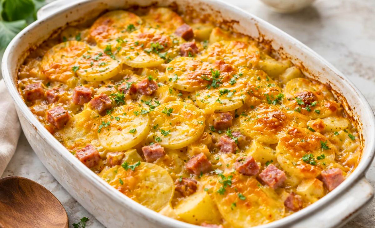 Homemade Crockpot Ham Scalloped Potatoes Recipe